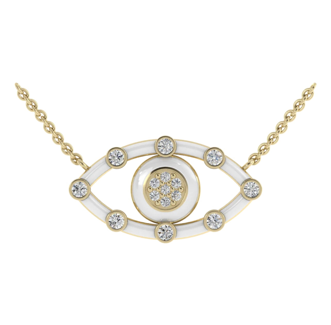 Diamond Enamel Evil Eye