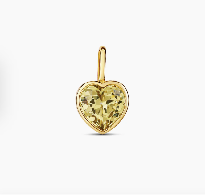 Bezel Heart Charm
