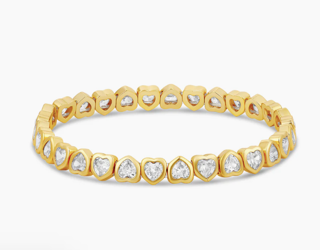 Stretchy Heart Bezel Bracelet