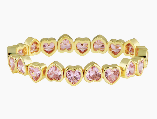 Stretchy Heart Bezel Bracelet