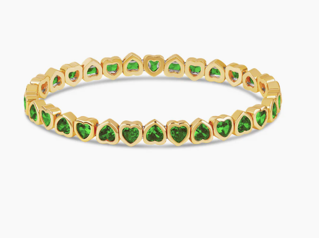 Stretchy Heart Bezel Bracelet