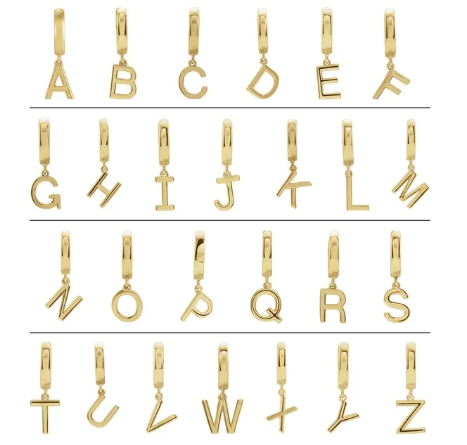 Gold Initial Huggies
