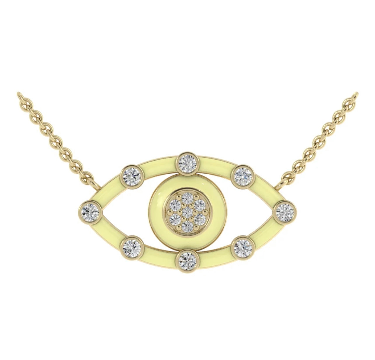 Diamond Enamel Evil Eye