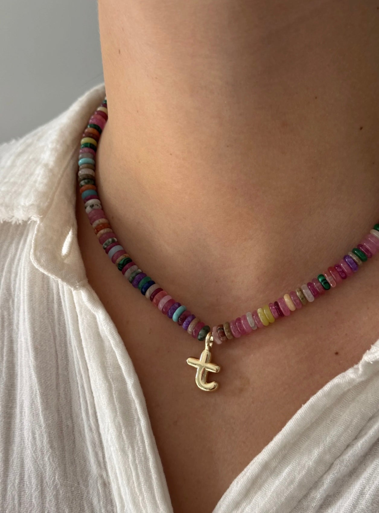 Bubble Initial Necklace