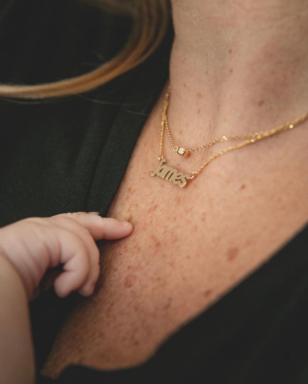 Bubble Name Plate Necklace