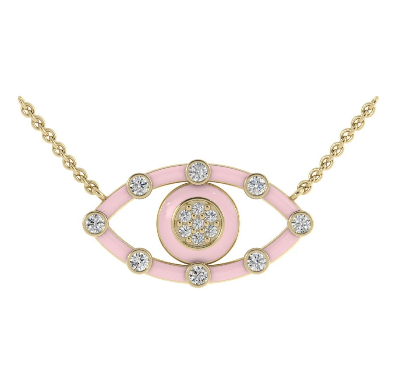 Diamond Enamel Evil Eye