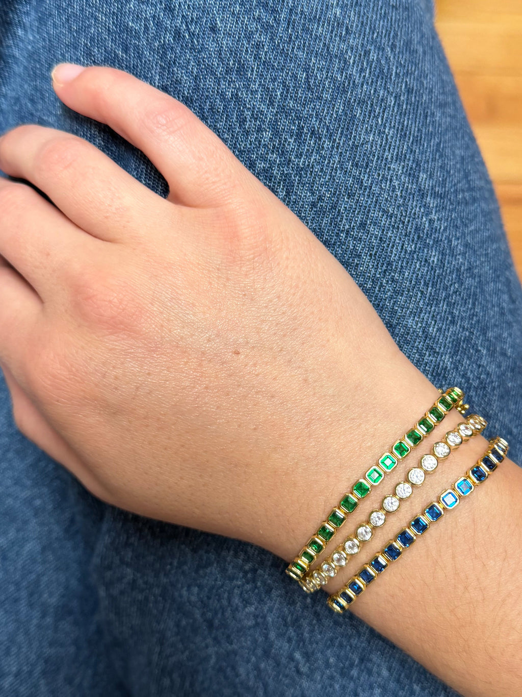 Colored Bezel Tennis Bracelet