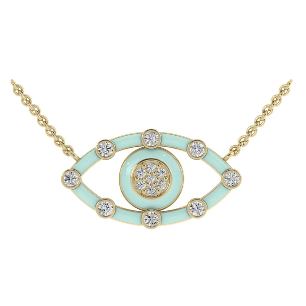 Diamond Enamel Evil Eye