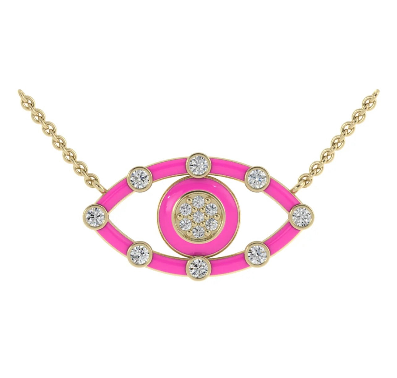 Diamond Enamel Evil Eye