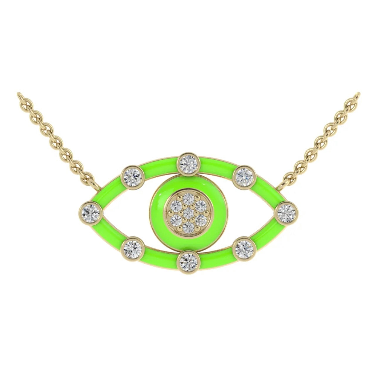 Diamond Enamel Evil Eye