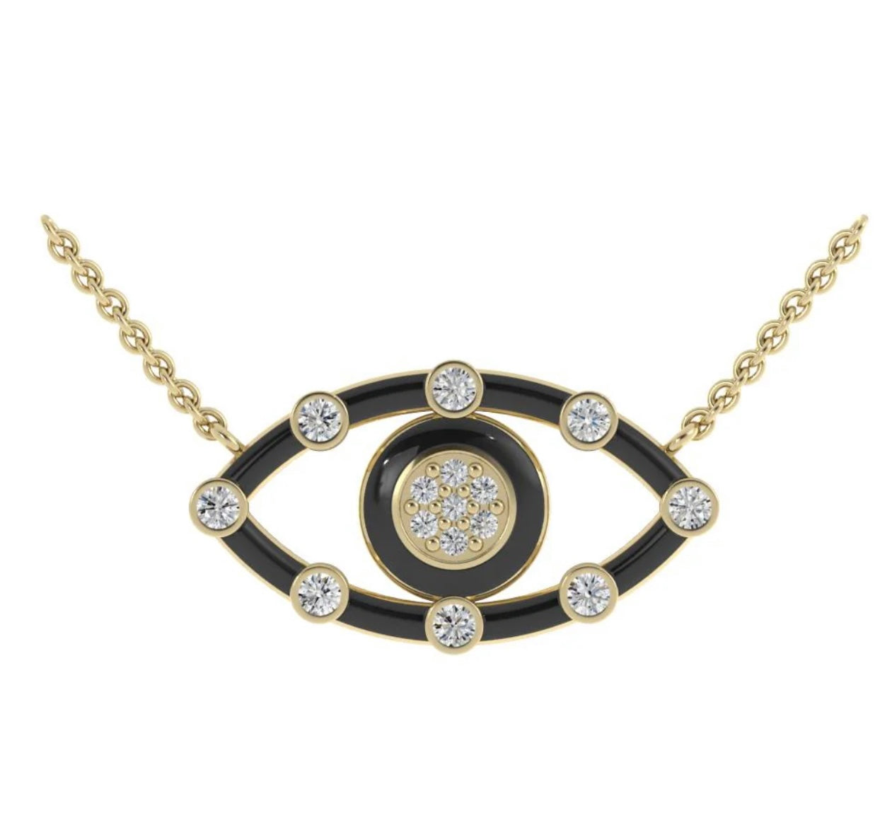 Diamond Enamel Evil Eye