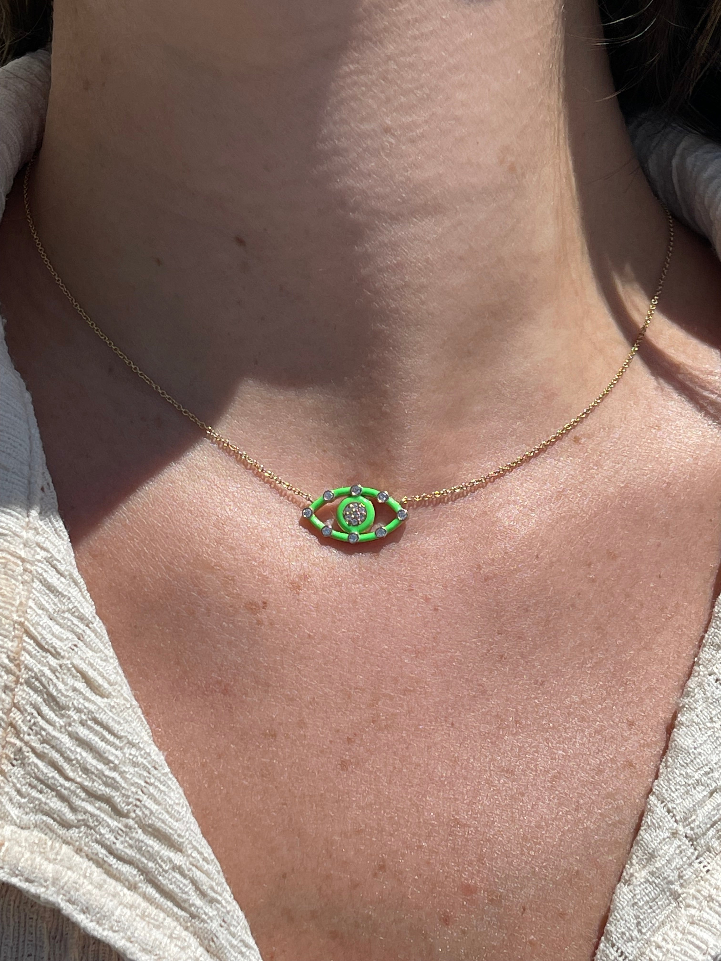 Diamond Enamel Evil Eye