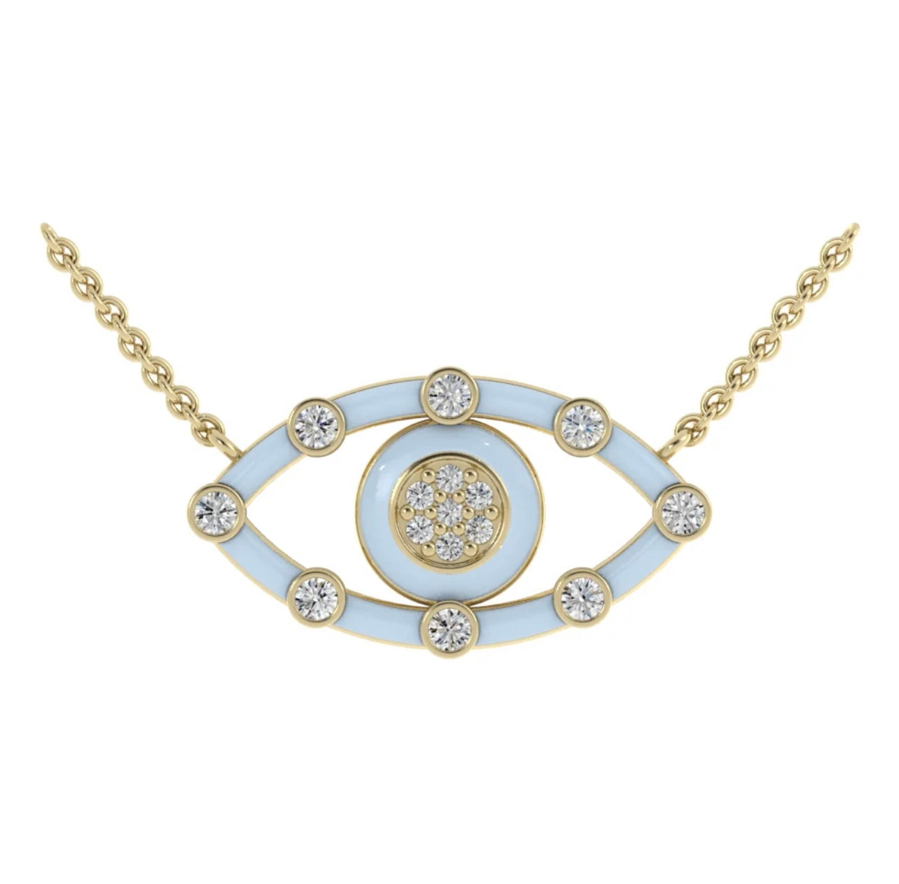 Diamond Enamel Evil Eye