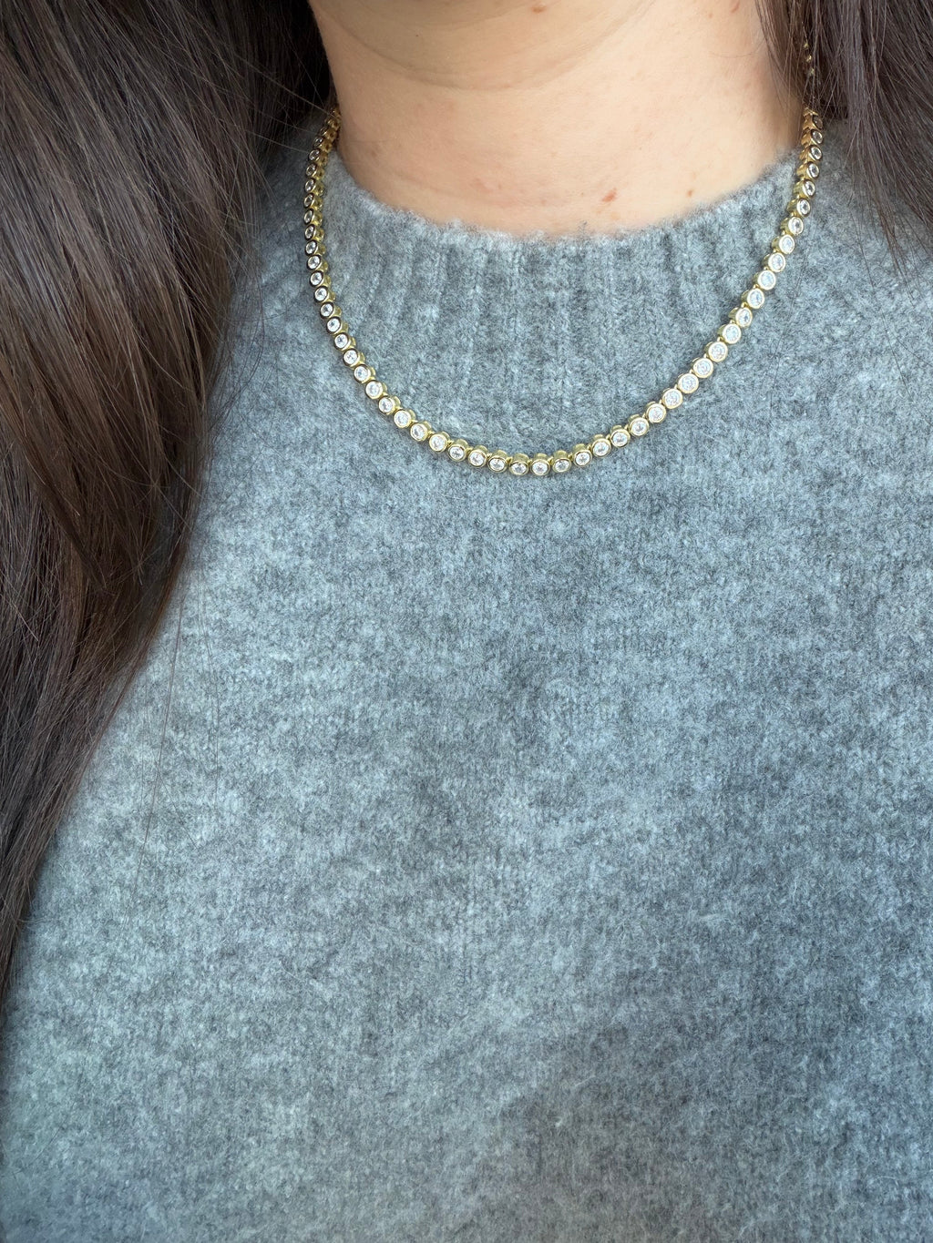 Bezel Tennis Necklace