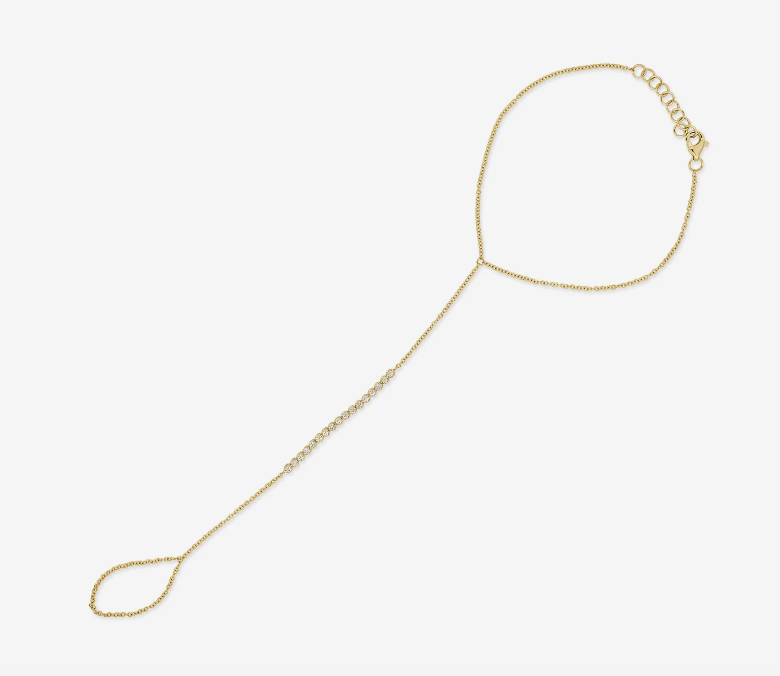 Gold and Diamond Hand Chain