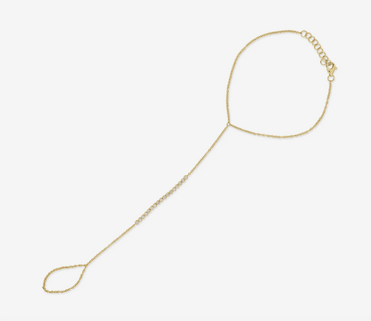 Gold and Diamond Hand Chain