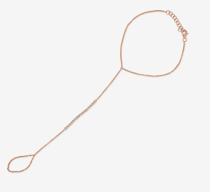 Gold and Diamond Hand Chain