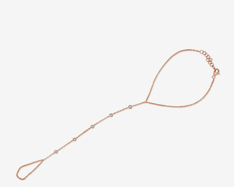 Gold and Diamond Hand Chain