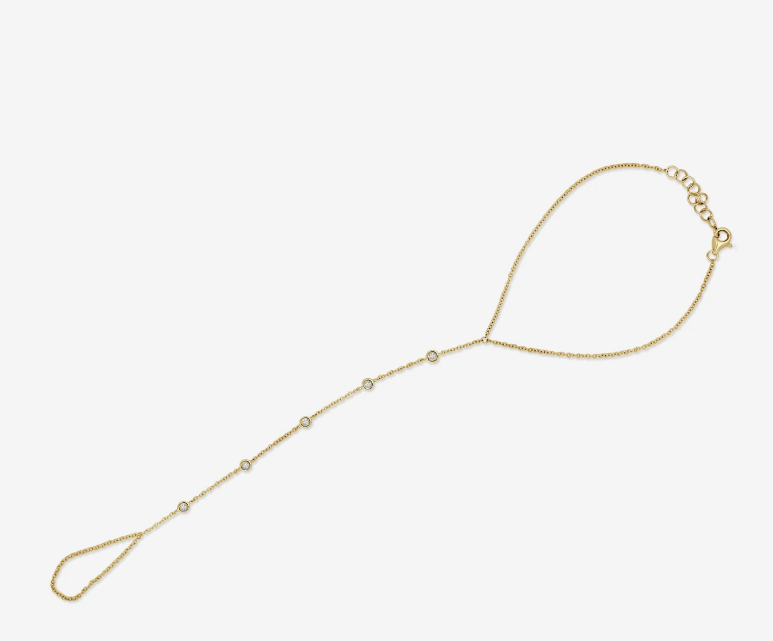Gold and Diamond Hand Chain