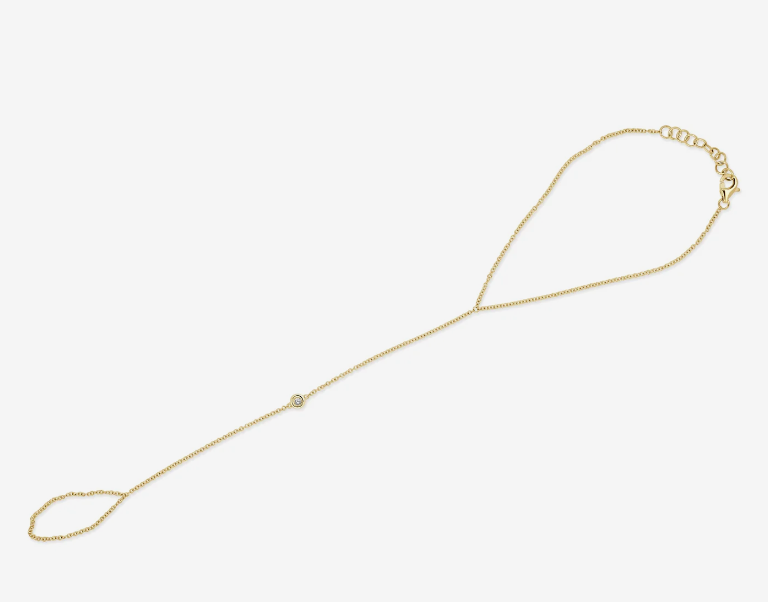 Gold and Diamond Hand Chain