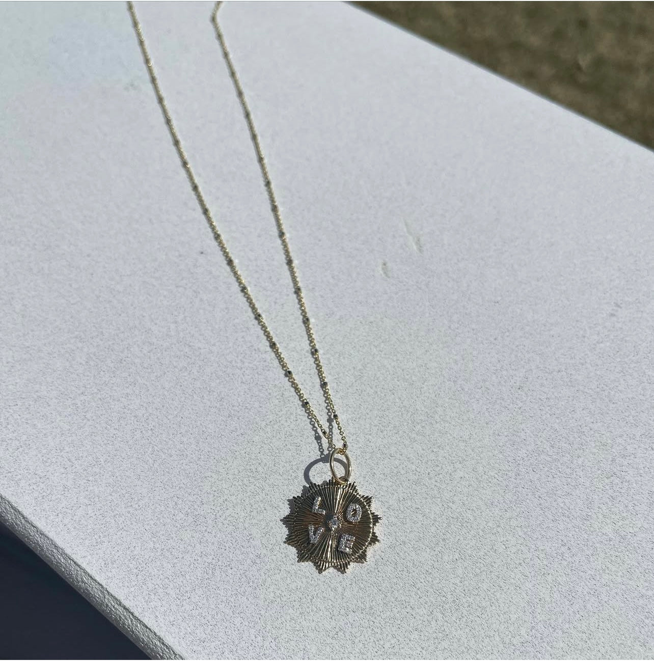 Diamond Disc Love Charm