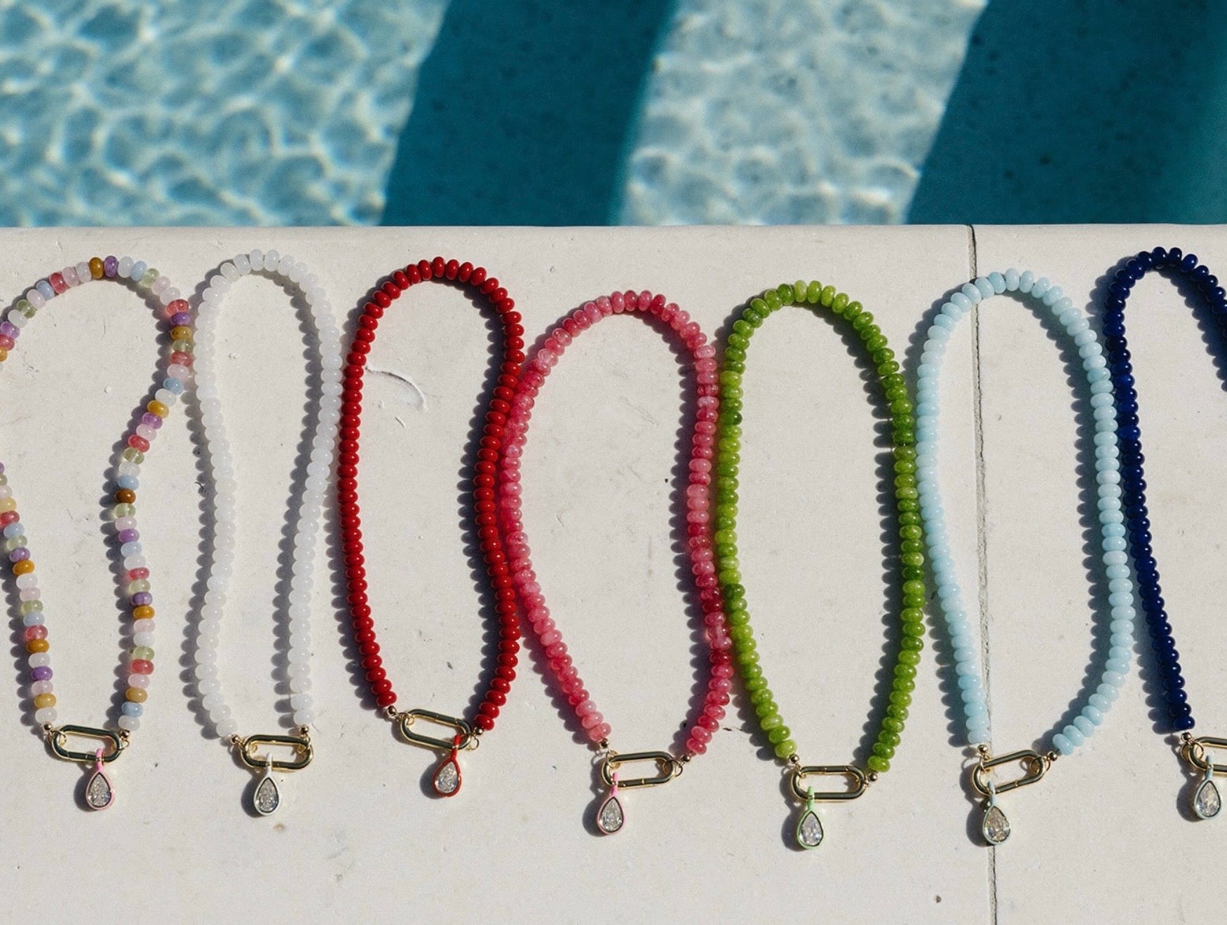 Pear Drop Enamel Necklace