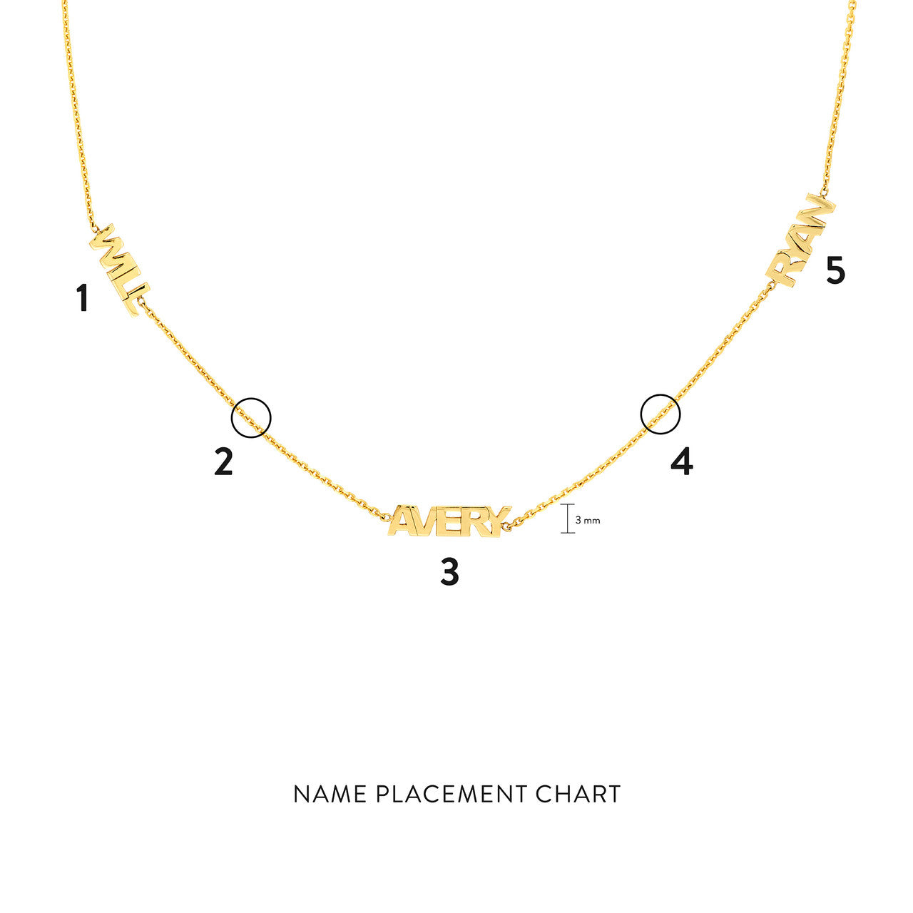 Mini Block Nameplate Station Necklace