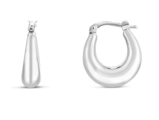 Silver Puffed Graduated Hoops