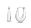 Silver Puffed Graduated Hoops
