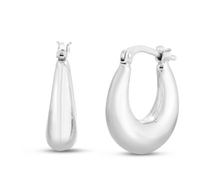 Silver Puffed Graduated Hoops