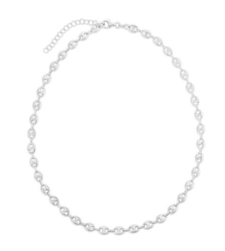 Silver Mini Puffed Mariner Chain