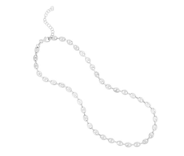 Silver Mini Puffed Mariner Chain