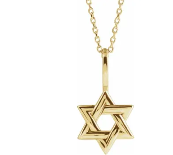 Gold Star of David Pendant