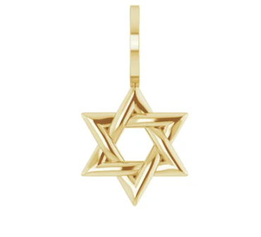 Gold Star of David Pendant