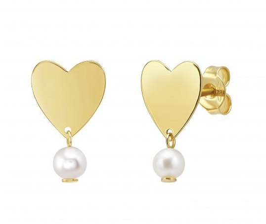 Heart and Pearl Drop Studs