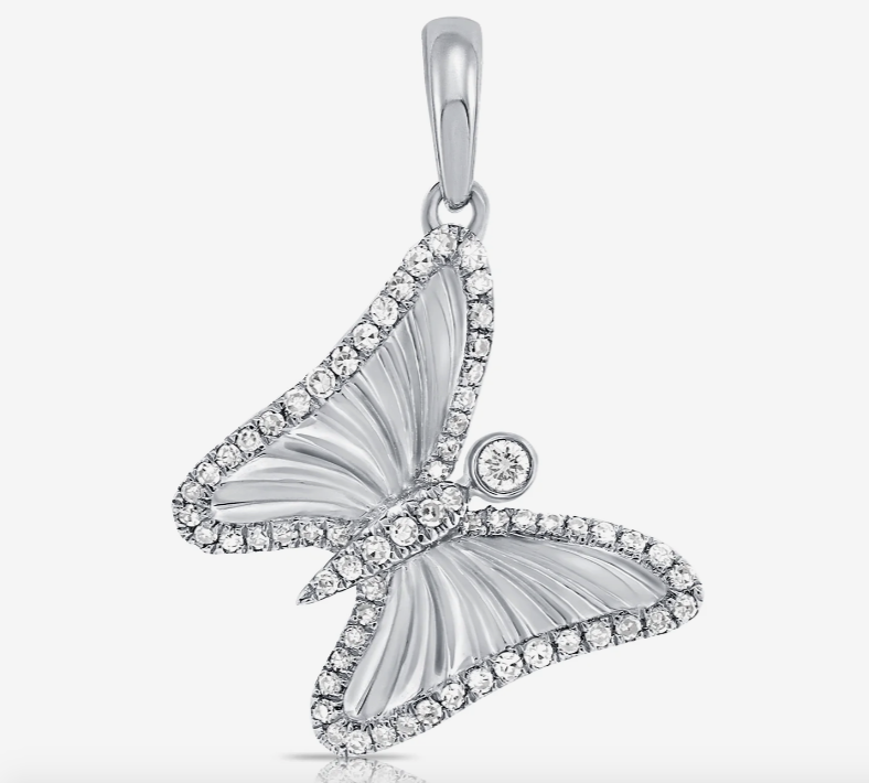 Gold and Diamond Butterfly Charm