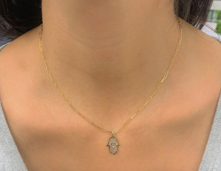 14k Gold Hamsa Pendant