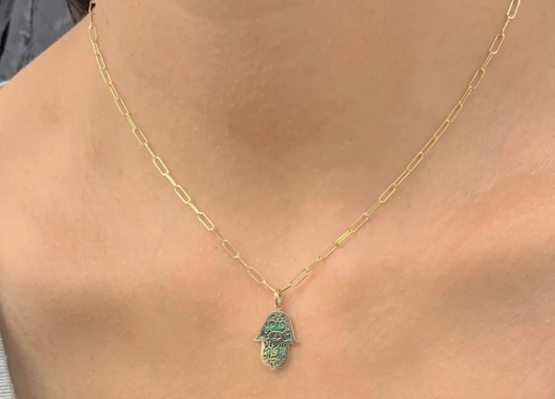 14k Gold Hamsa Pendant