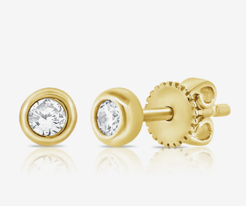 Round Diamond Bezel Studs