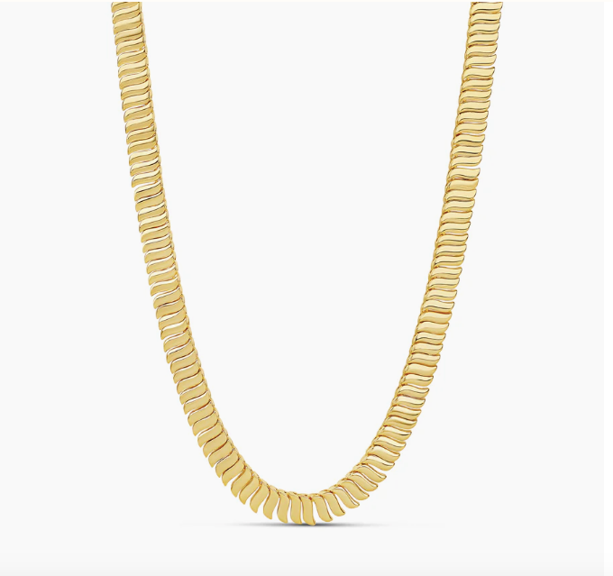 Golden Wave Tennis Necklace