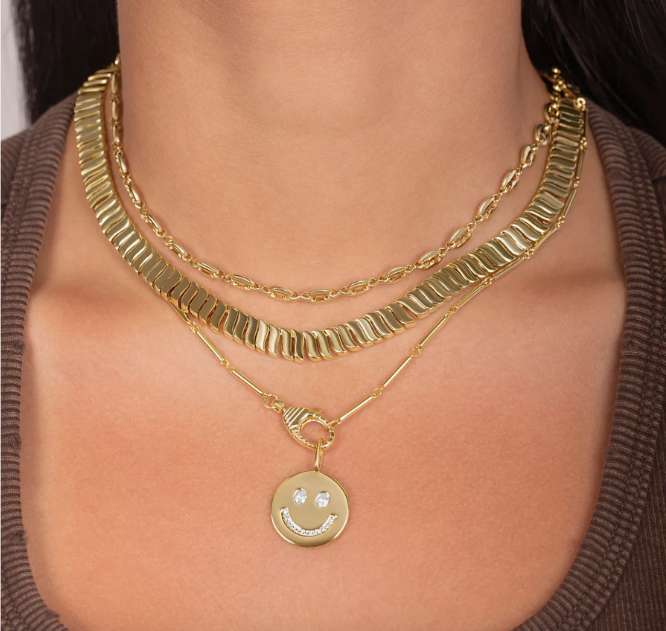 Golden Wave Tennis Necklace