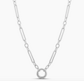 Paperclip Link Push Clasp Necklace