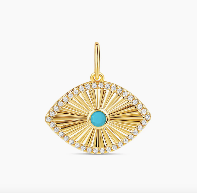 Fluted Evil Eye Charm