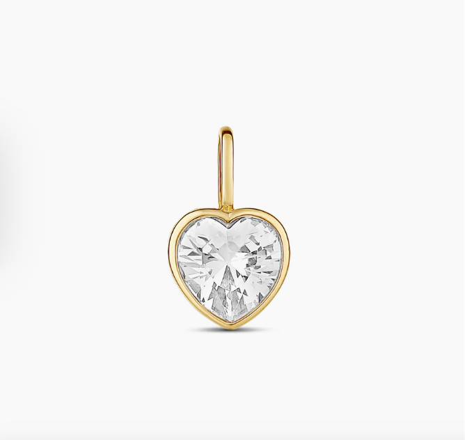 Bezel Heart Charm