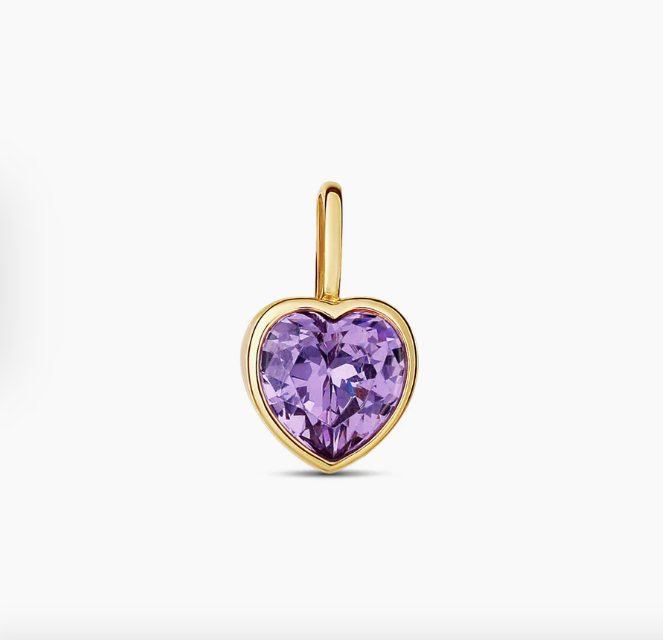 Bezel Heart Charm