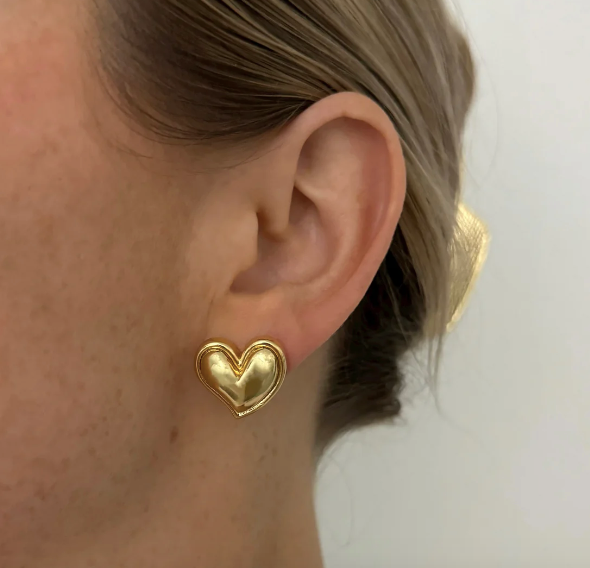 Gold Bitsy Heart Studs