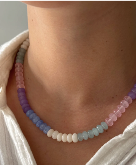 Golden Hour Gemstone Beaded Necklace