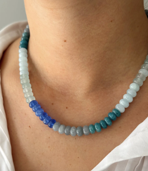 Golden Hour Gemstone Beaded Necklace