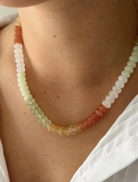 Golden Hour Gemstone Beaded Necklace