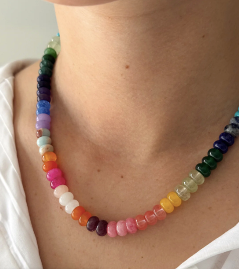 Golden Hour Gemstone Beaded Necklace